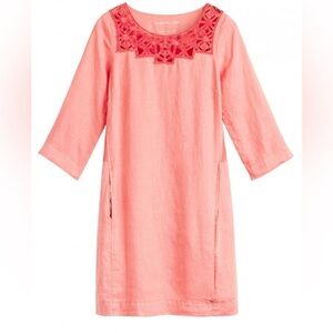 [34/S]Sandwich Linen Spiced Coral LS Shift Dress